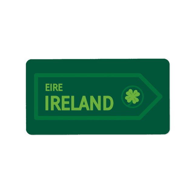 Ireland Road Sign Label (Front)