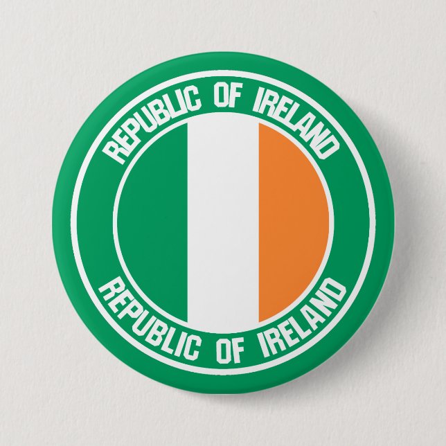 Ireland Round Emblem 3 Inch Round Button (Front)