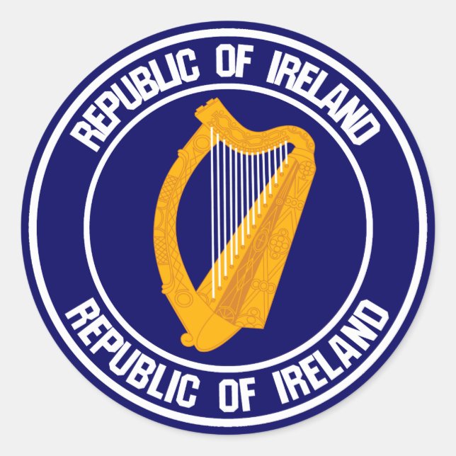 Ireland Round Emblem Classic Round Sticker (Front)