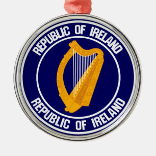 Ireland Round Emblem Metal Ornament