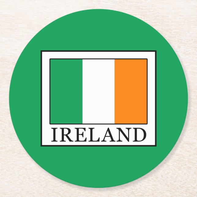 Ireland Round Paper Coaster (Front)