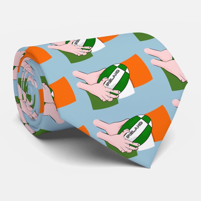 Ireland Rugby Team Supporters Flag With Ball Tie (Rolled)