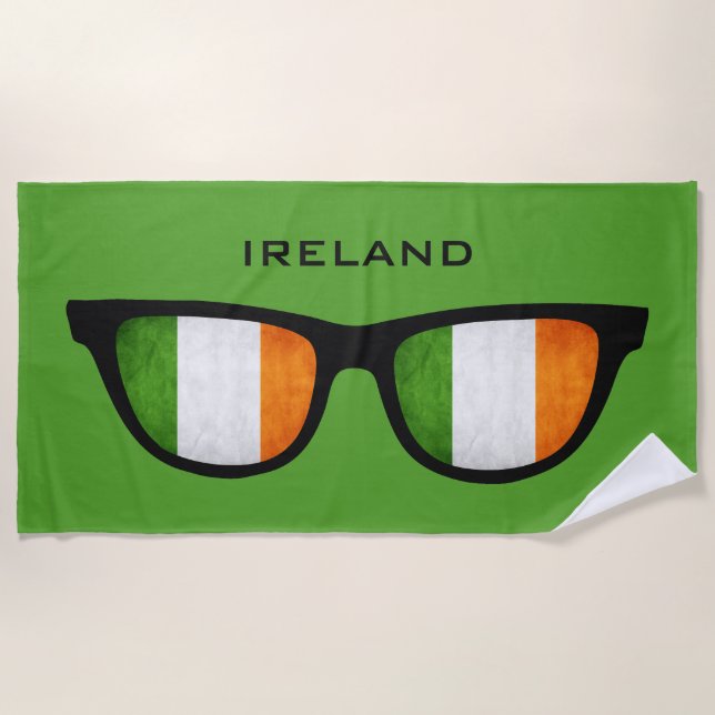 IRELAND Shades serviette de plage de texte personn (Devant)