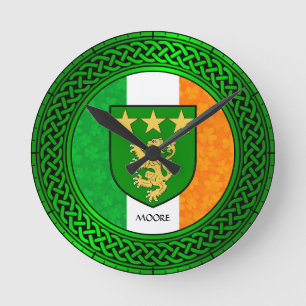 Ireland Shamrock Flag - Moore Round Clock
