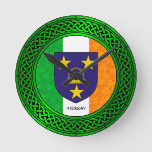 Ireland Shamrock Flag - Murray Round Clock