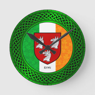 Ireland Shamrock Flag - Ryan Round Clock