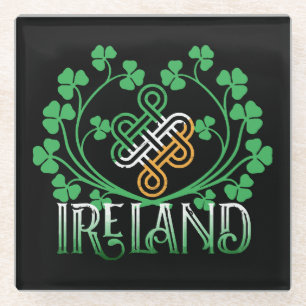 IRELAND SHAMROCK GLASS COASTER