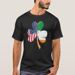 Ireland Shamrock St Patricks Day IRISH US FLAG Pre T-Shirt