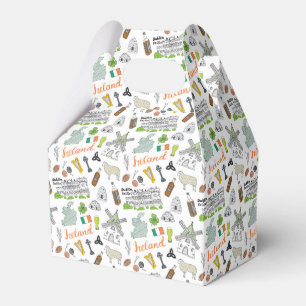 Ireland Sketch Doodle Pattern Favor Box