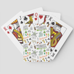 Ireland Sketch Doodle Pattern Playing Cards