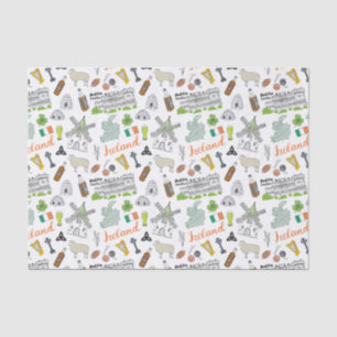 Ireland Sketch Doodle Pattern Tissue Paper