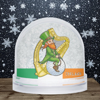 Ireland Snow Globe, Holiday, Harp, Irish Flag