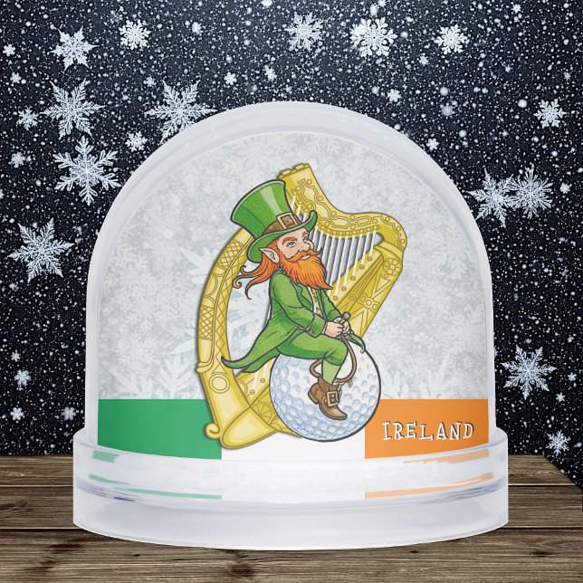 Ireland Snow Globe, Holiday, Harp, Irish Flag (Ireland Snow Globe / Leprechaun, Harp)