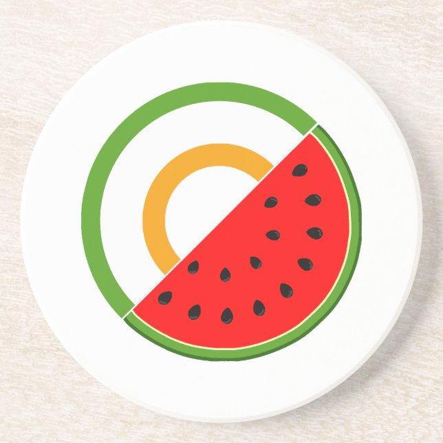 IRELAND STANDS WITH PALESTINE - Watermelon Coaster (Front)