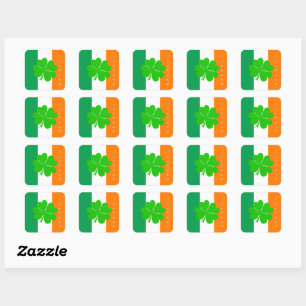Ireland Sticker, patriotic, Shamrock, Irish Flag Square Sticker