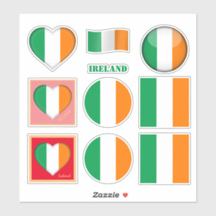 Ireland stickers & Irish Flag, Heart /sports