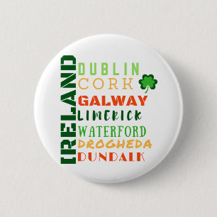 IRELAND SUBWAY ART 2 INCH ROUND BUTTON
