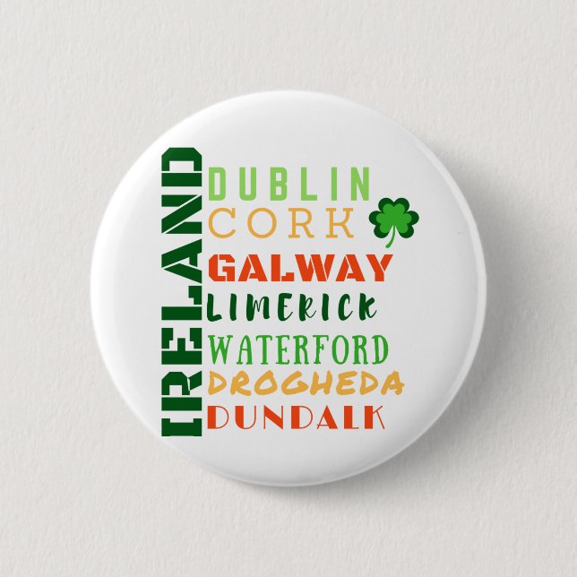 IRELAND SUBWAY ART 2 INCH ROUND BUTTON (Front)