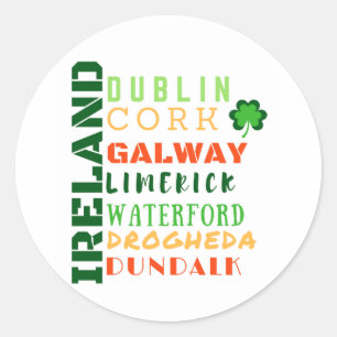IRELAND SUBWAY ART CLASSIC ROUND STICKER