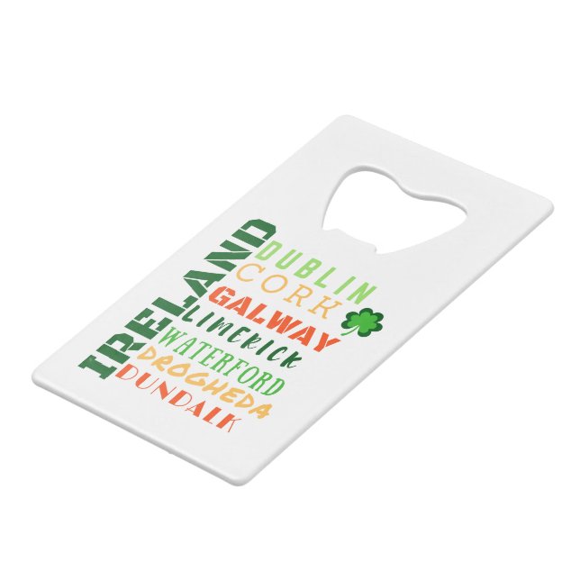 IRELAND SUBWAY ART CREDIT CARD BOTTLE OPENER (Front Angled)