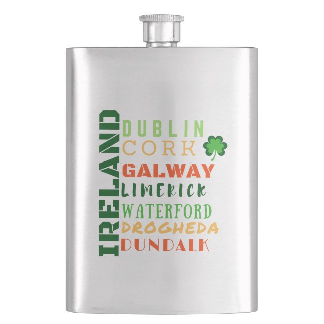 IRELAND SUBWAY ART HIP FLASK (Front)