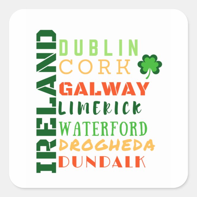 IRELAND SUBWAY ART SQUARE STICKER (Front)