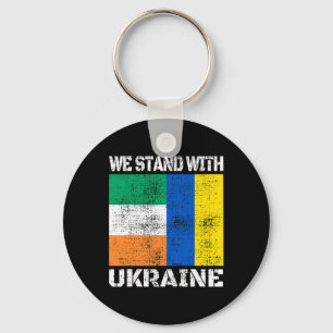 Ireland Support Ukrainian We Stand With Ukraine Ir Keychain