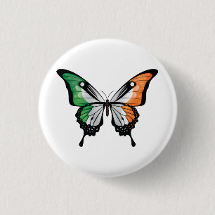 Ireland Swallowtail Butterfly Flag 1 Inch Round Button
