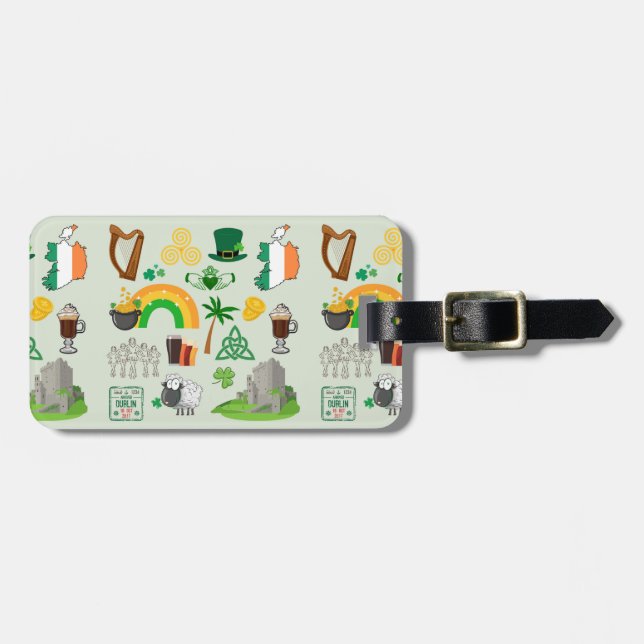 Ireland Symbols Luggage Tag (Front Horizontal)