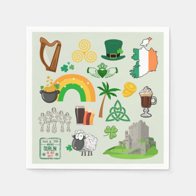 Ireland Symbols Napkin (Front)