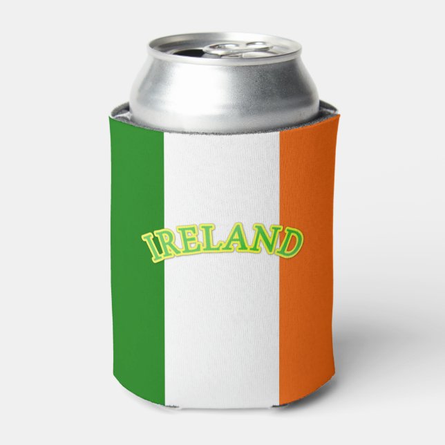 Ireland Text Graphic Irish Themed Can Cooler (Can Front)