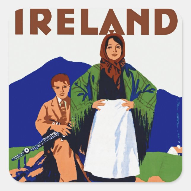 Ireland ~ The Land of Eternal Youth Square Sticker (Front)