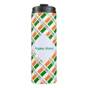 Ireland Tiled Flag Personalized Thermal Tumbler