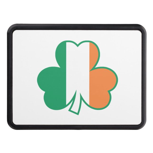 Ireland Tricolor Shamrock Trailer Hitch Cover (Front)