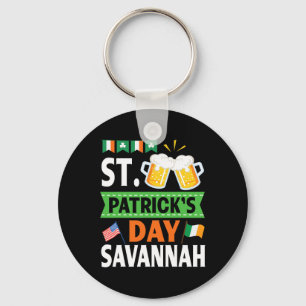 Ireland Us Flags Drinking Beer St Patricks Day In Keychain