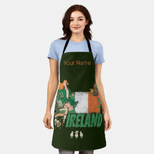 Ireland vintage flag St. Patrick's Day souvenir Apron