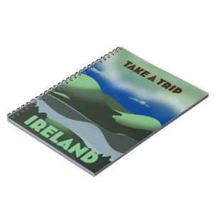 Ireland vintage style travel poster notebook