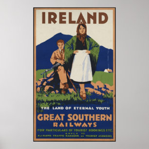 Ireland Vintage Travel Poster Ad Retro Prints