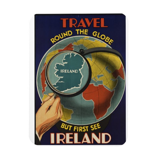 Ireland Vintage Travel Poster Magnet (Vertical)