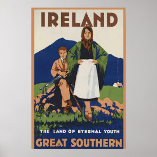 Ireland Vintage Travel Poster Print
