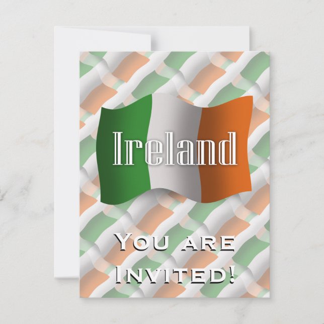 Ireland Waving Flag Invitation (Front)