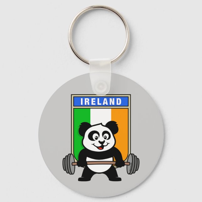 Ireland Weightlifting Panda Keychain (Front)