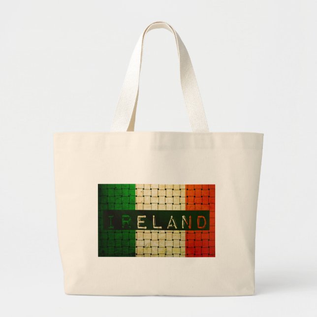 Ireland Woven Flag Large Tote Bag (Front)