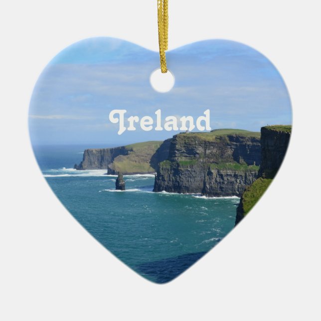 Ireland's Cliffs of Moher Ceramic Ornament (Front)