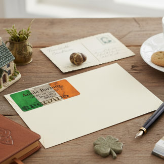 Irelands Rustic Flag Retourner l'adresse Étiquette