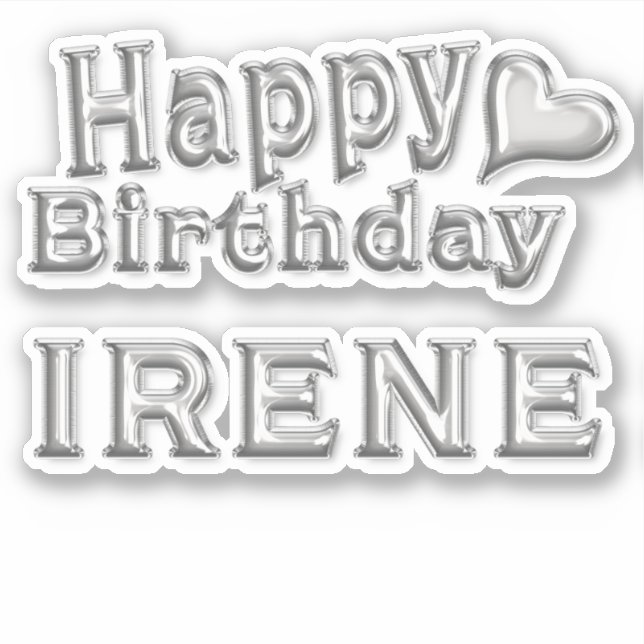 Irene Happy Birthday silver Sticker (Front)