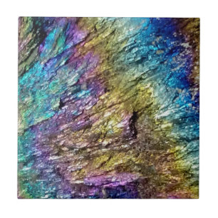 Iridescence rainbow colour rare mineral custom tile