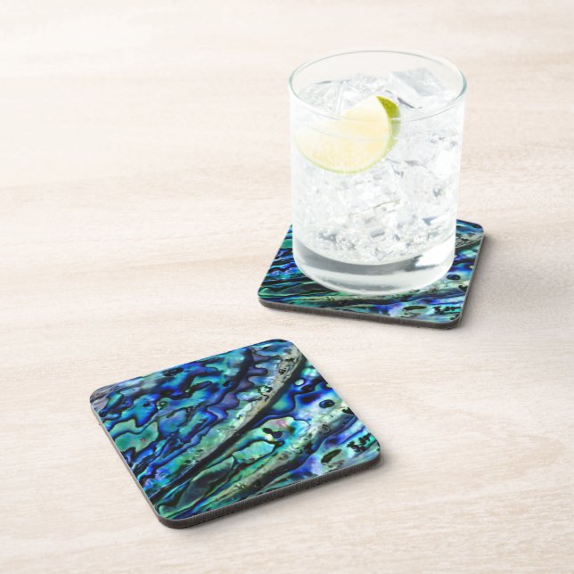 Iridescent Abalone Shell | Custom  Coaster (Right Side)