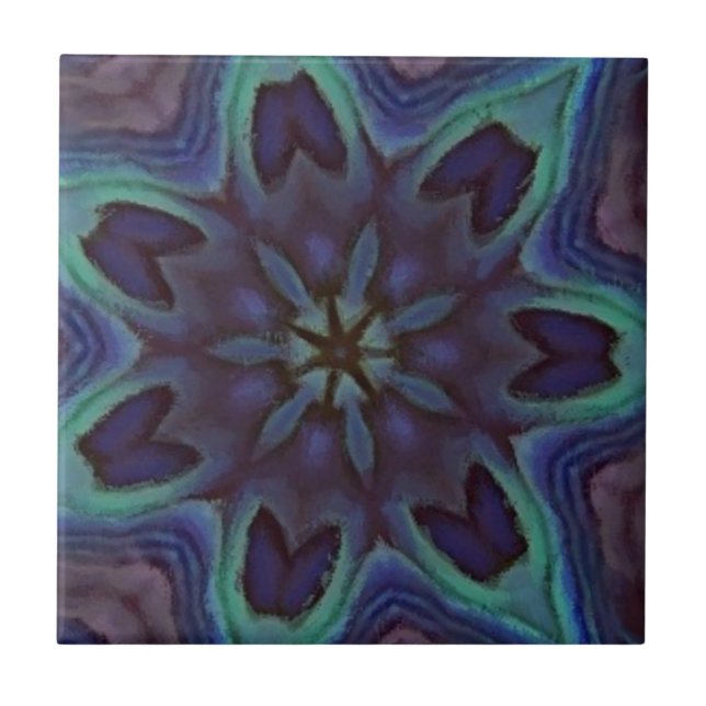 Iridescent Abalone Shell Kaleidoscope Tile (Front)
