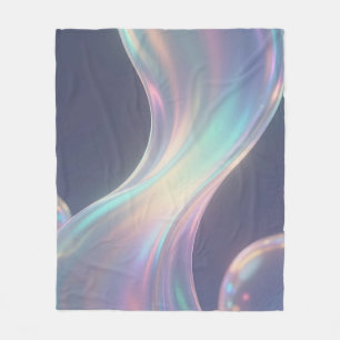 Iridescent Abstract Bubble Flow Fleece Blanket